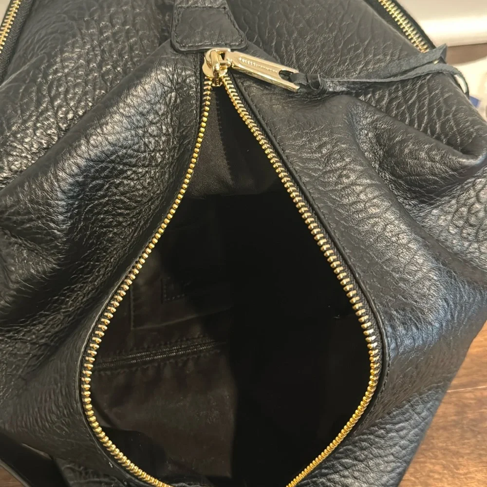 Rebecca Minkoff Black Leather Backpack with Gold Hardware